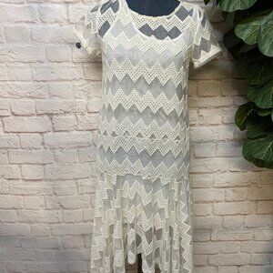 Anthropologie Maeve White Long dress Size Small